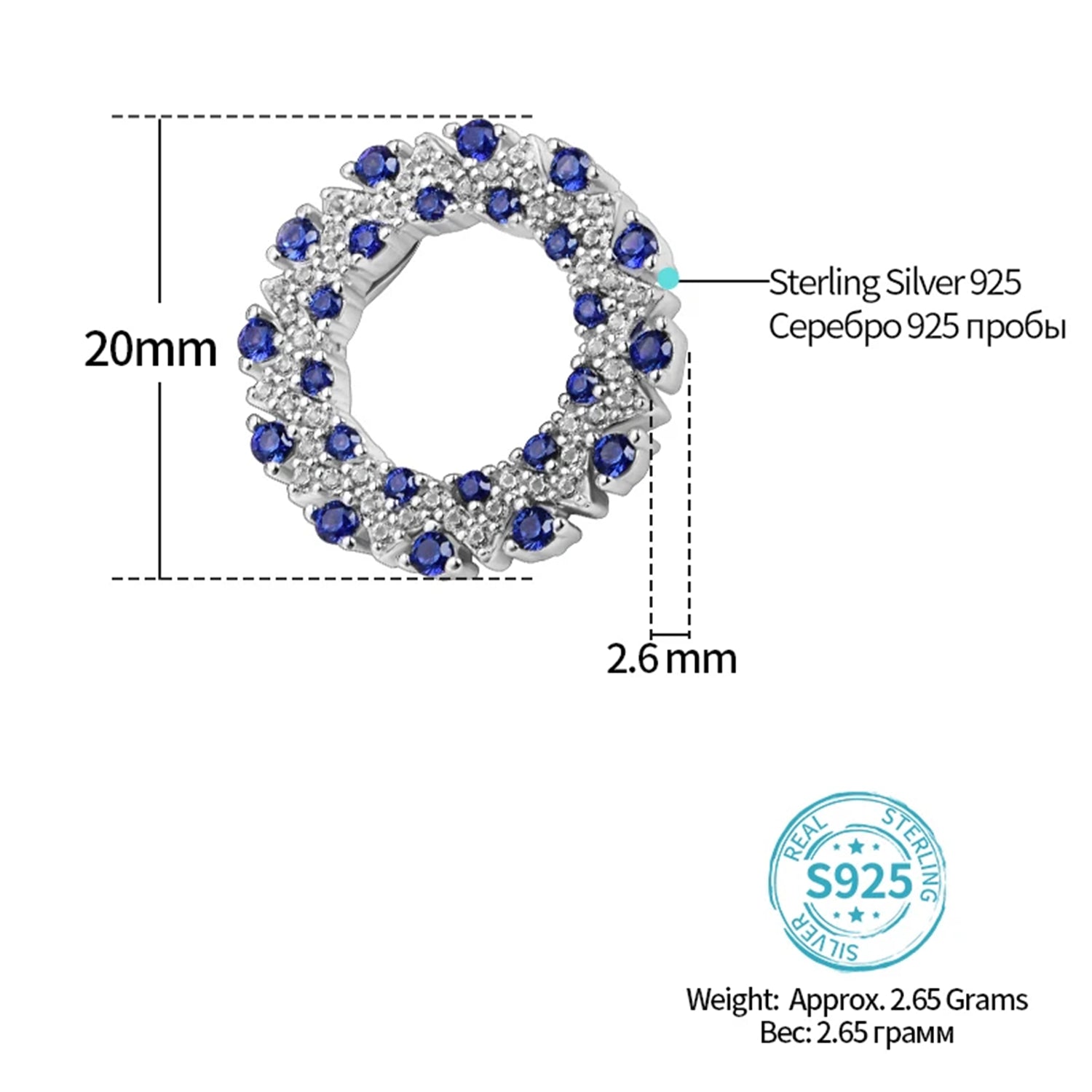 Halo Blue Sapphire Pendant Necklace